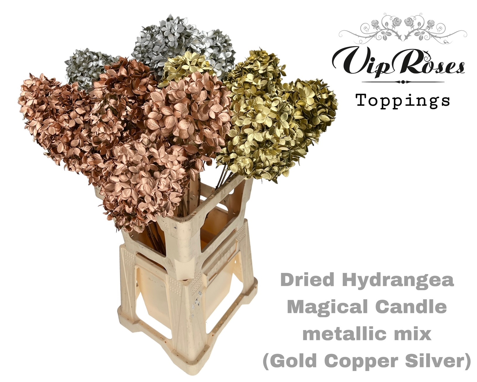 Hydrangea Candle Metallic Mix 80cm