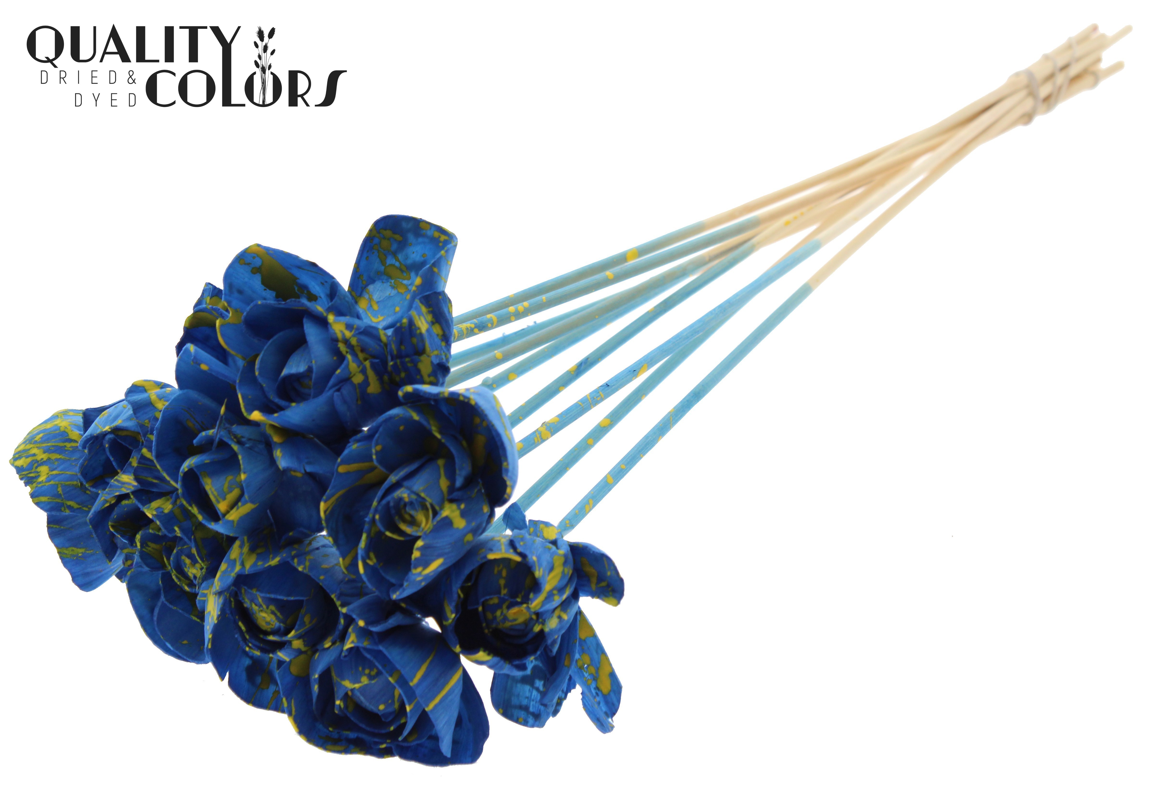Shola Dear Holly Splashed Blue Yellow 50cm