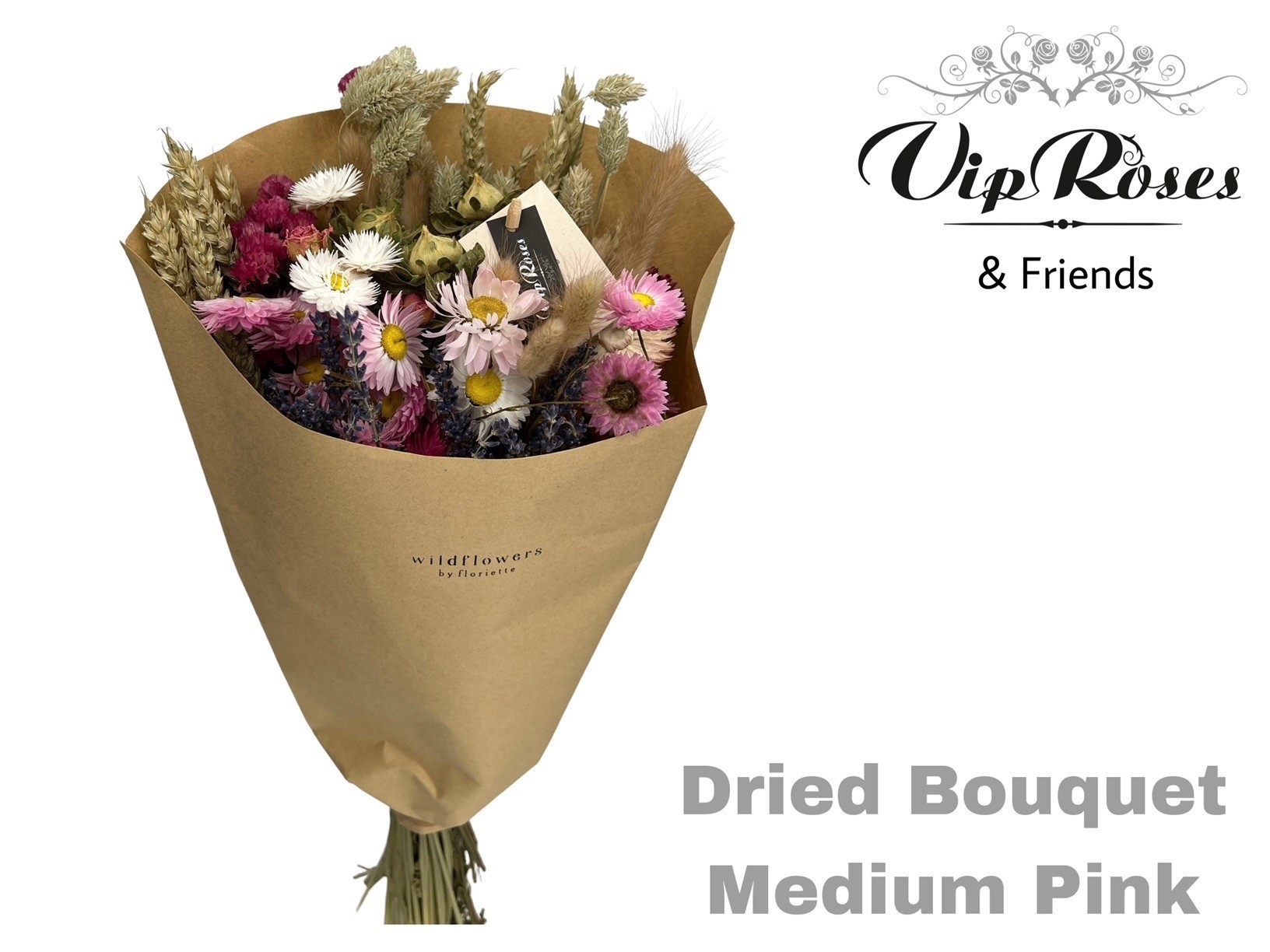 Dried Bouquet Medium Pink X10 50 cm