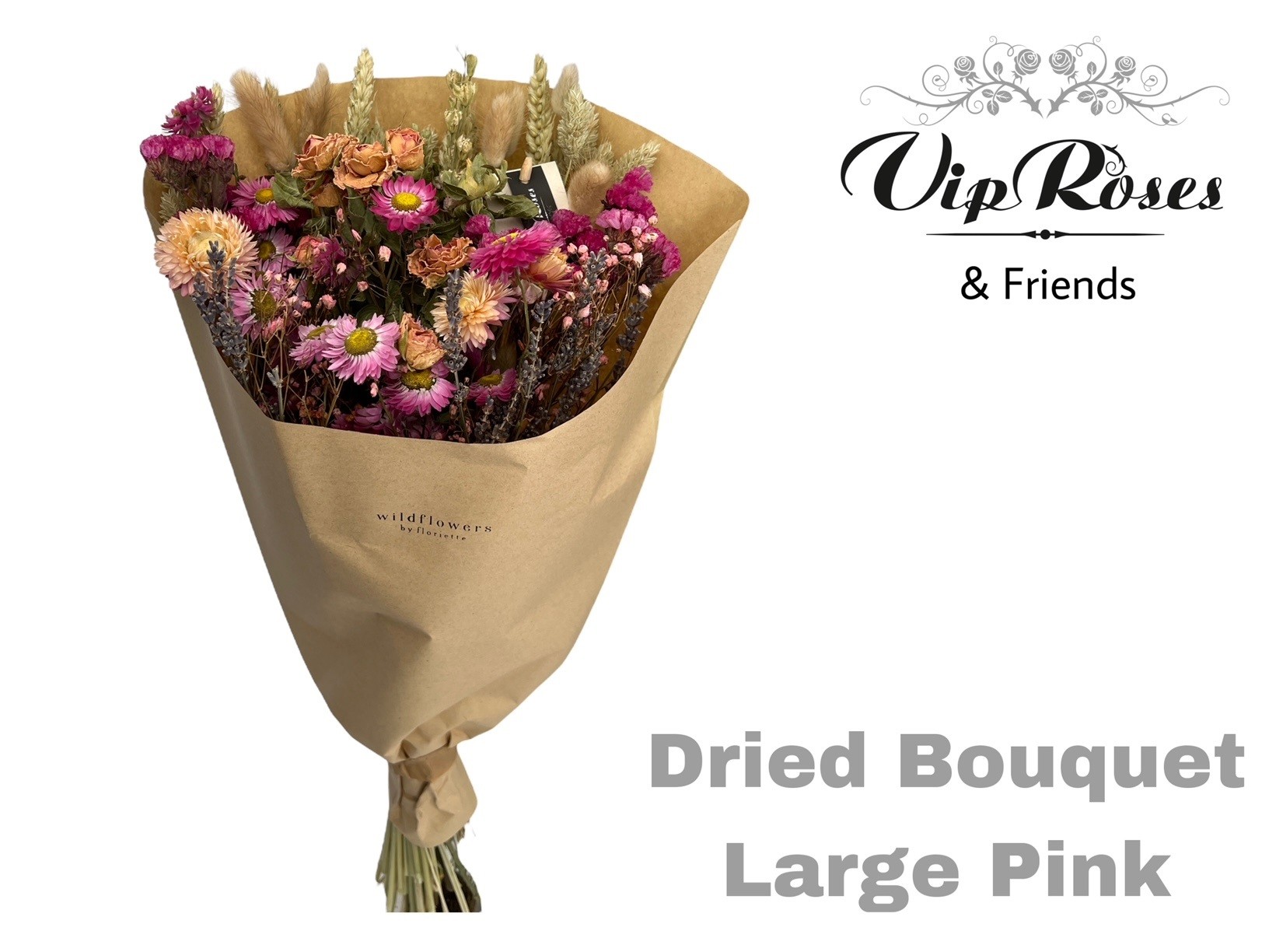 Dried Bouquet Large Pink X8 60 cm