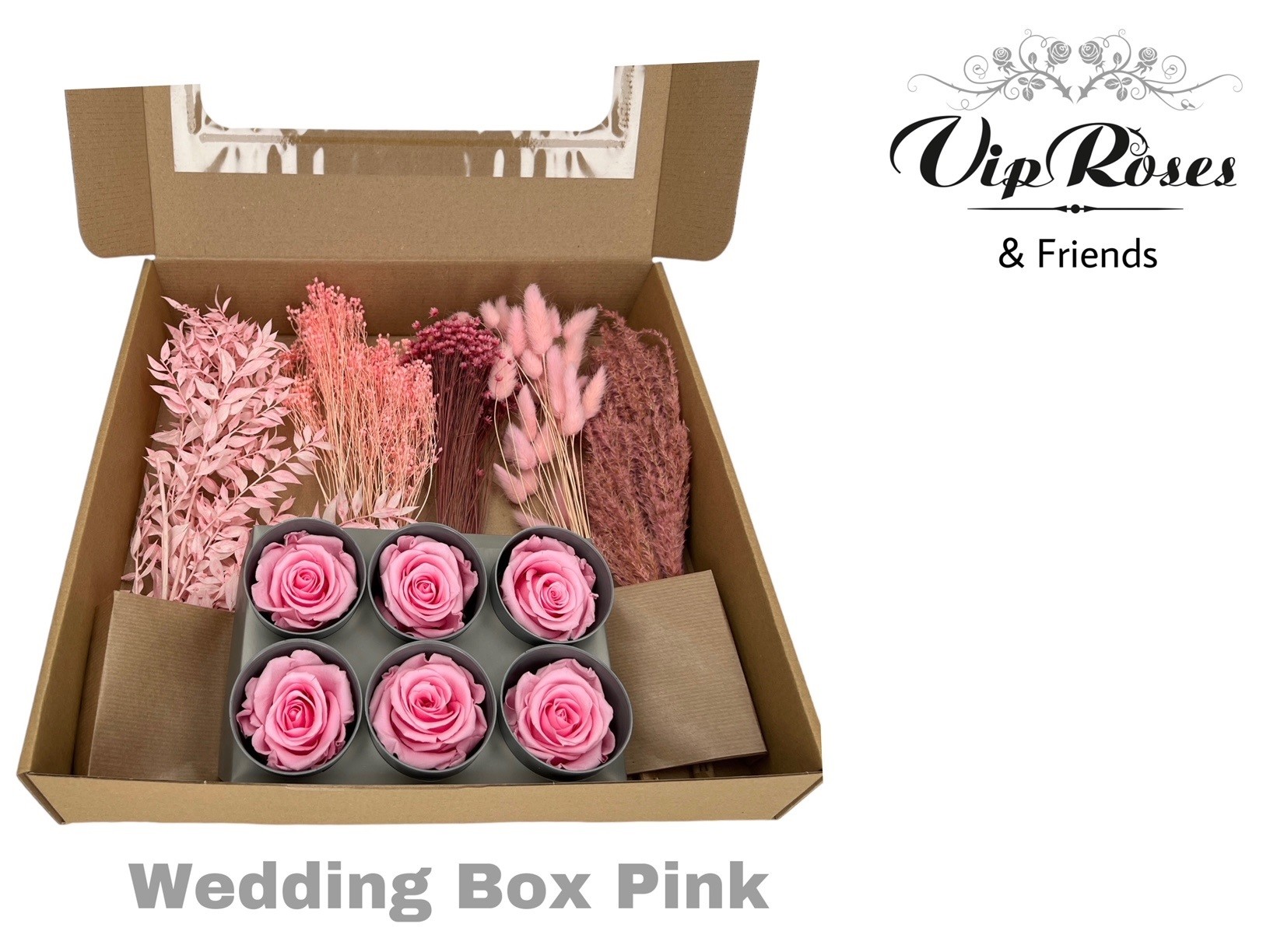 Dried Weddingbox Pink 8 cm