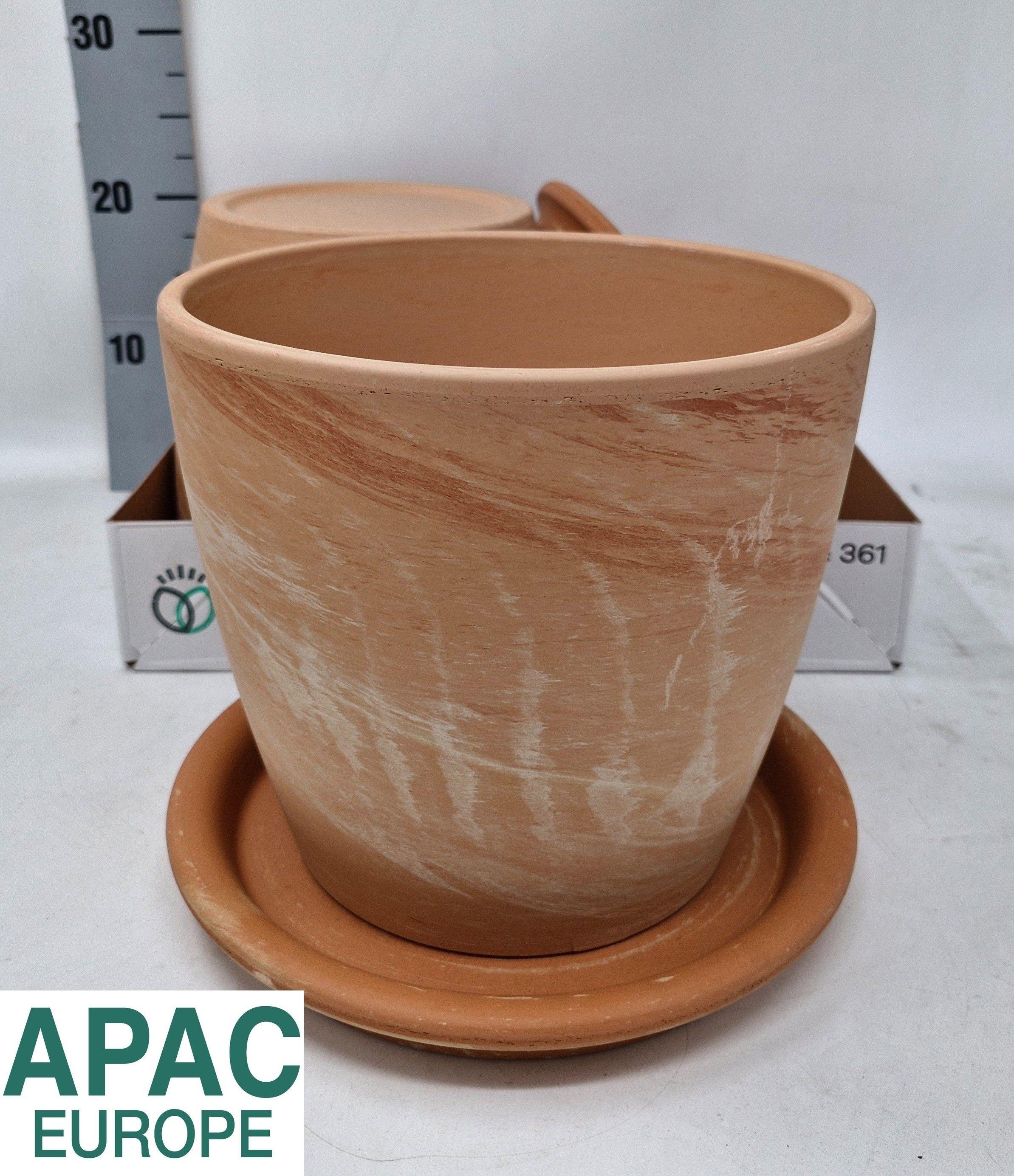 Keramiek Pot + Schotel H22 D22