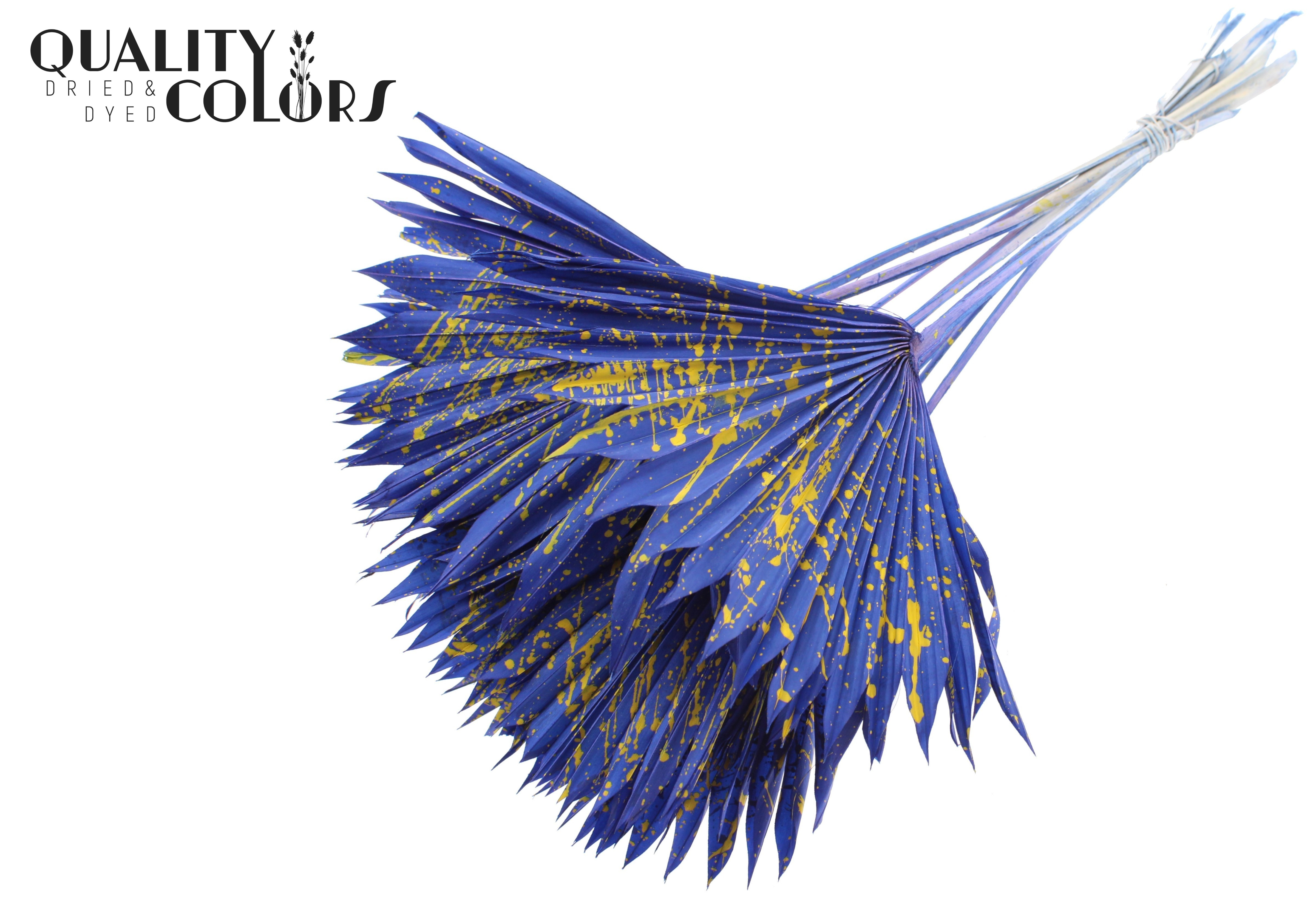 Palm Sun Splashed Blue Yellow 50cm