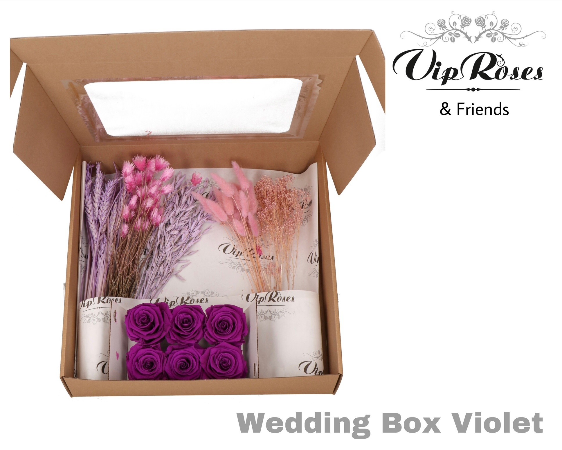 Dried Weddingbox Violet 8 cm